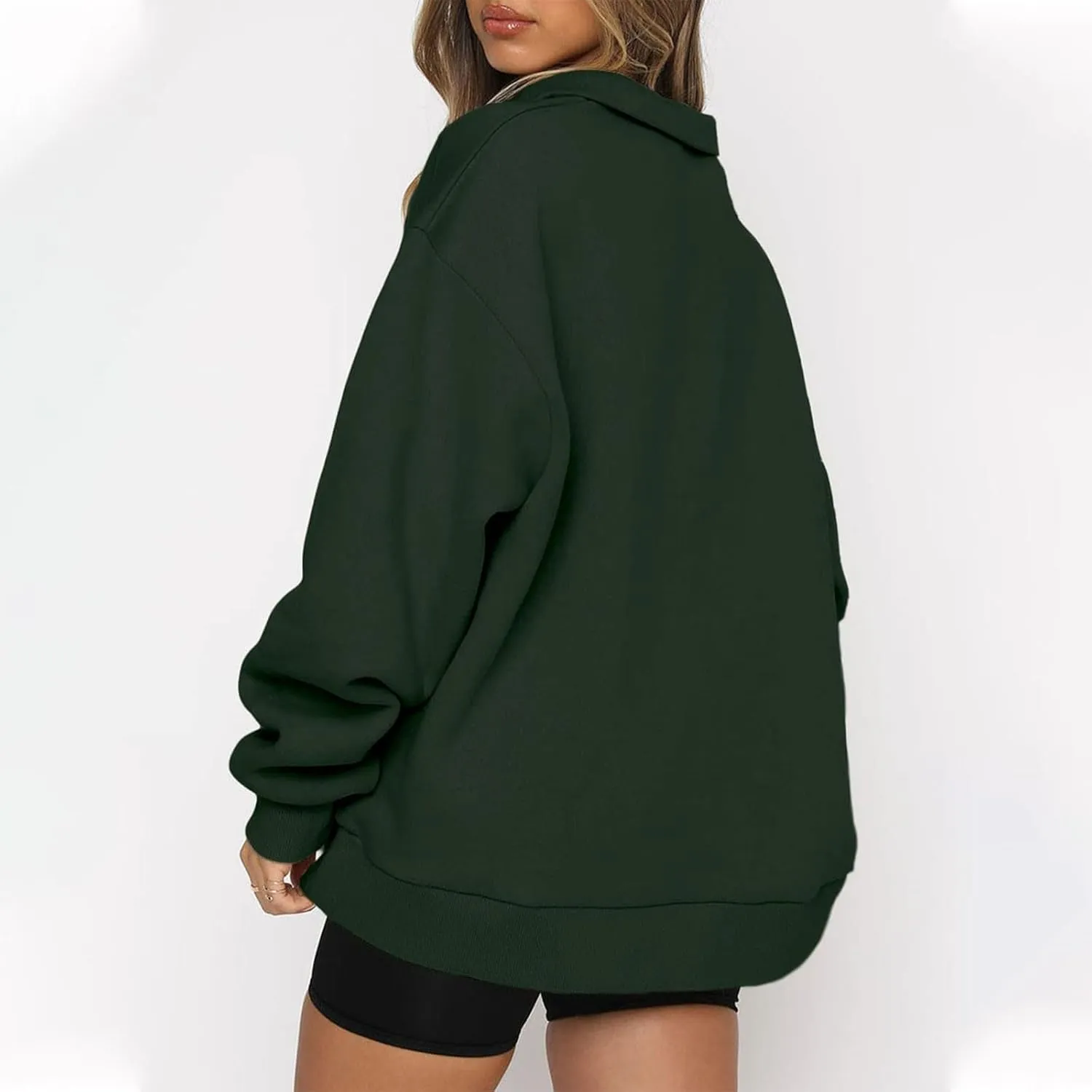 Womens Oversized Sweatshirts 2024 Fall Fashion Half Zip Pullover Shirts Long Sleeve Lightweight Sweatshirts Clothes