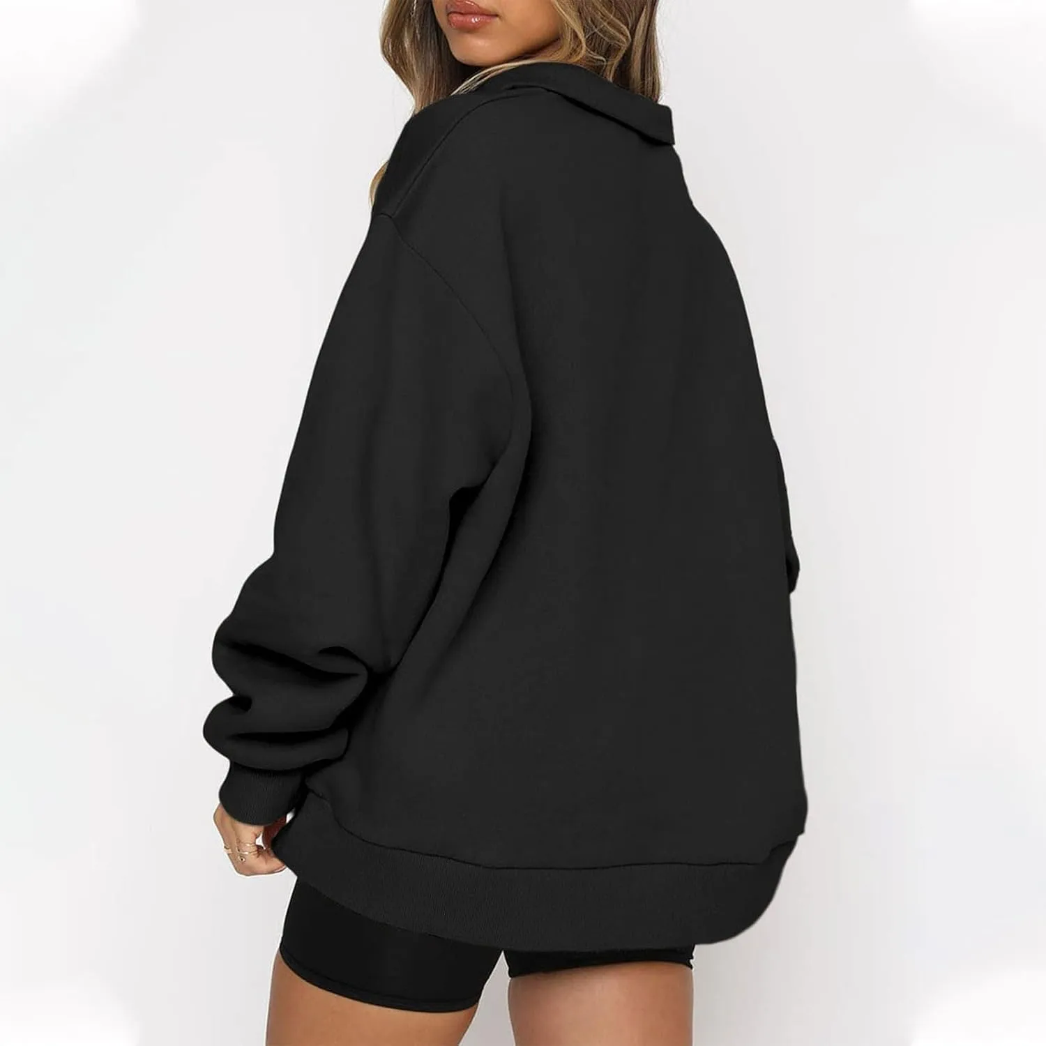 Womens Oversized Sweatshirts 2024 Fall Fashion Half Zip Pullover Shirts Long Sleeve Lightweight Sweatshirts Clothes