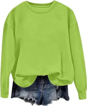 Womens Oversized Sweatshirts Casual Crewneck Long Sleeve Pullover Tops Spring Trendy Comfy Outfits Winter Clothes