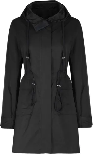 Women's Plus Size Hooded Jackets Lightweight Anorak Drawstring Utility Jacket with Pockets Outdoor Trench Coats
