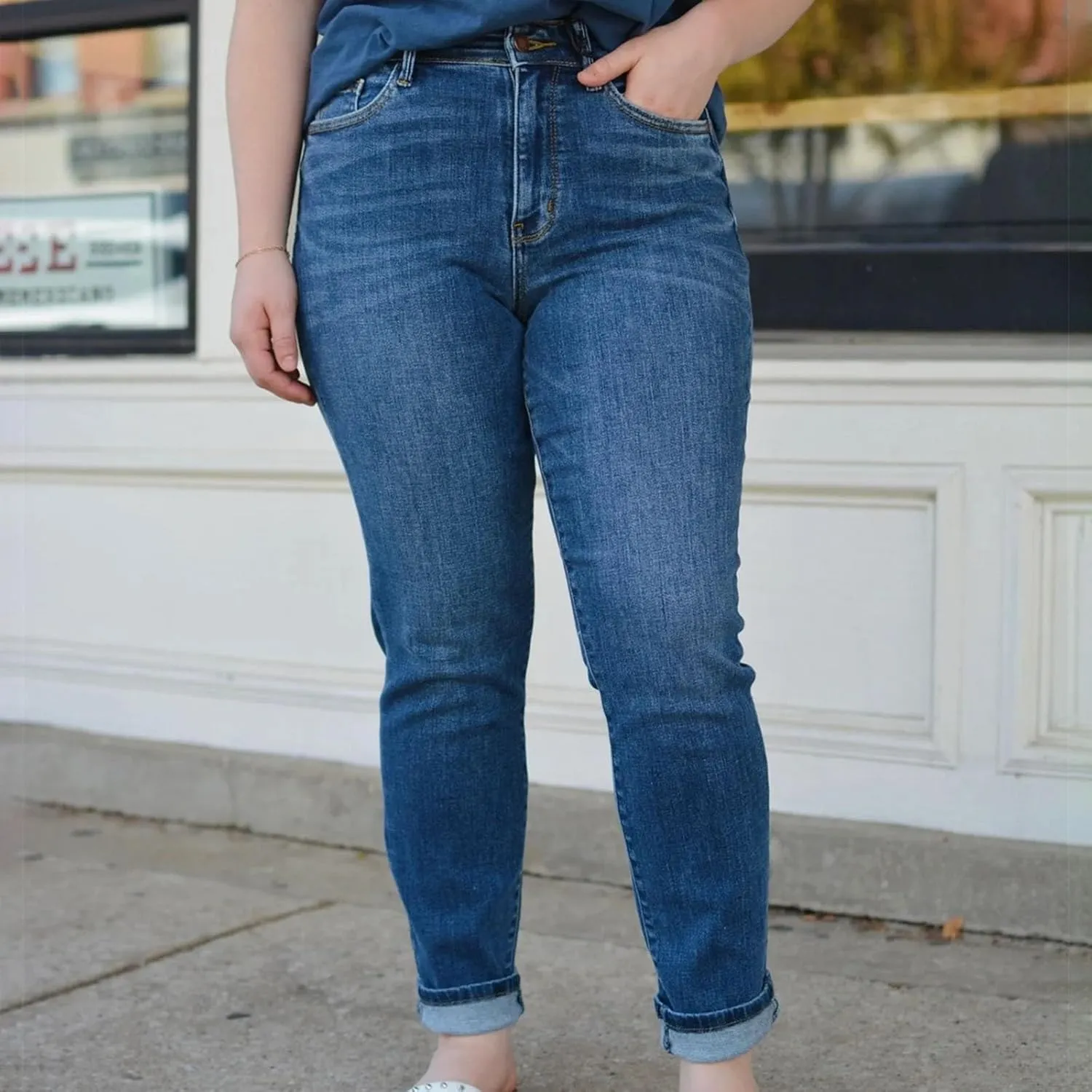 Womens Rise Stretch Boot Cut Jeans Fitting High Waisted Jeans Jeans Womans Woman's Jeans Jean