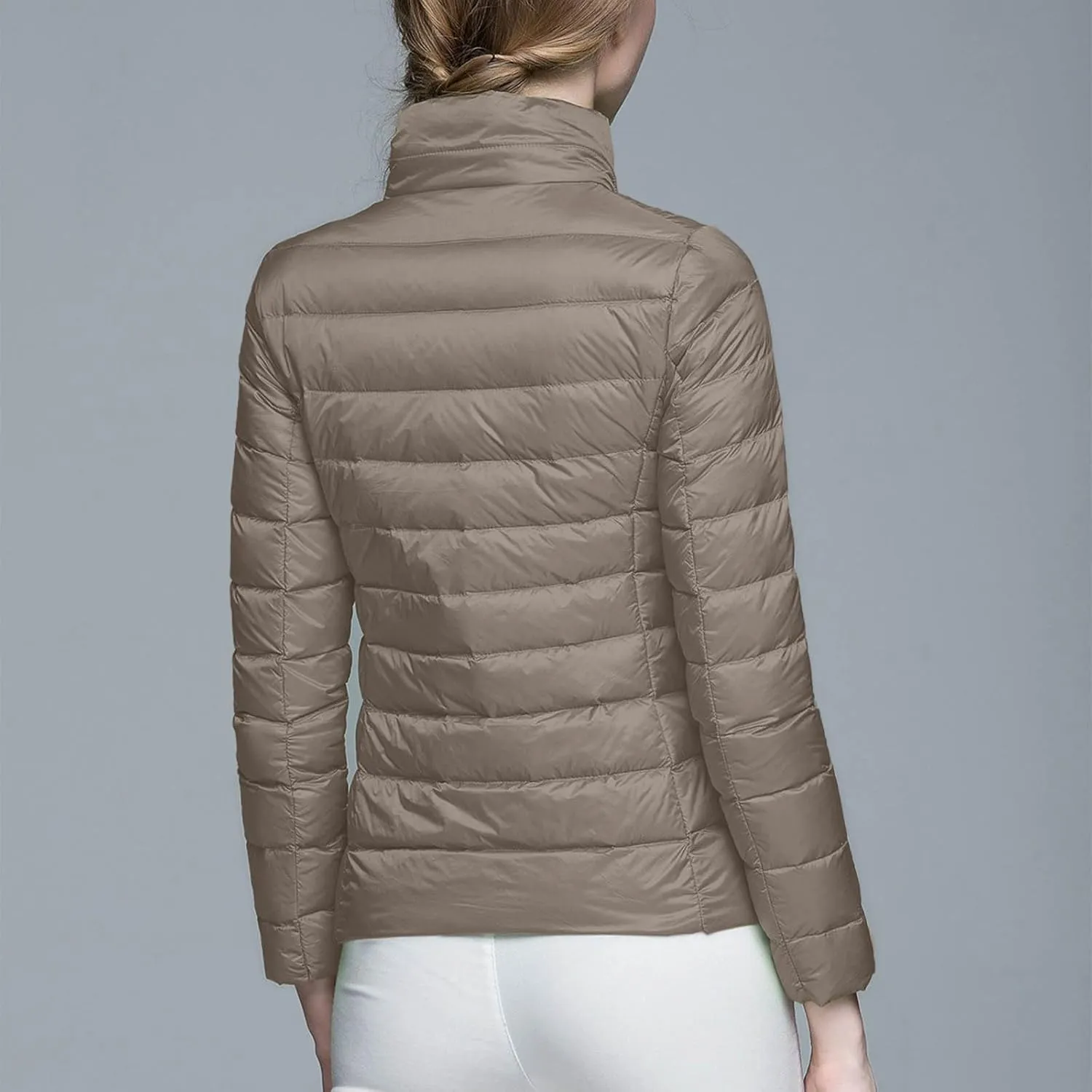 Women's Short Down Coat Packable Puffer Jacket 2024 Hooded Winter Ultra Light Quilted Winter Coat with Pocket Outwear