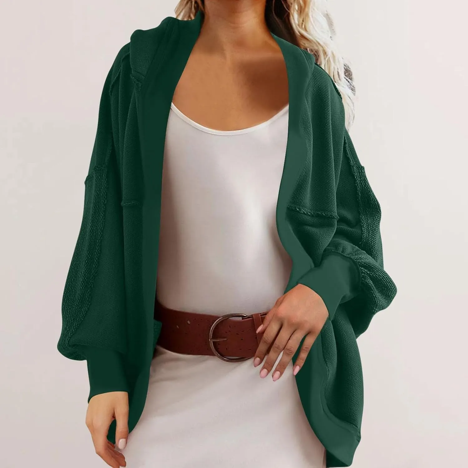 Women's Sweatshirt Cardigan Oversized Long Sleeve Open Front Hooded Jackets Cozy Coats