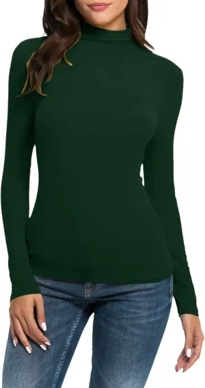 Womens Sweatshirts High Neck Slim Fit Pullover Tops Fleece Pullover Women Trendy Fall Solid Color Shirts Blouses
