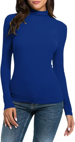 Womens Sweatshirts High Neck Slim Fit Pullover Tops Fleece Pullover Women Trendy Fall Solid Color Shirts Blouses