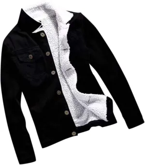 Women's Winter Denim Jackets Faux Fur Lined Warm Coats Sherpa Fur Fleece Lined Thicken Denim Trucker Jacket Coat