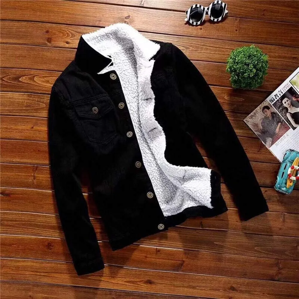 Women's Winter Denim Jackets Faux Fur Lined Warm Coats Sherpa Fur Fleece Lined Thicken Denim Trucker Jacket Coat