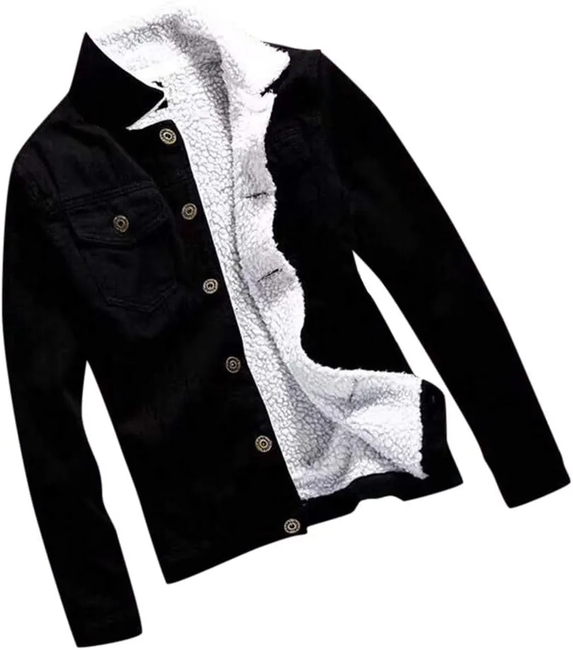 Women's Winter Denim Jackets Faux Fur Lined Warm Coats Sherpa Fur Fleece Lined Thicken Denim Trucker Jacket Coat