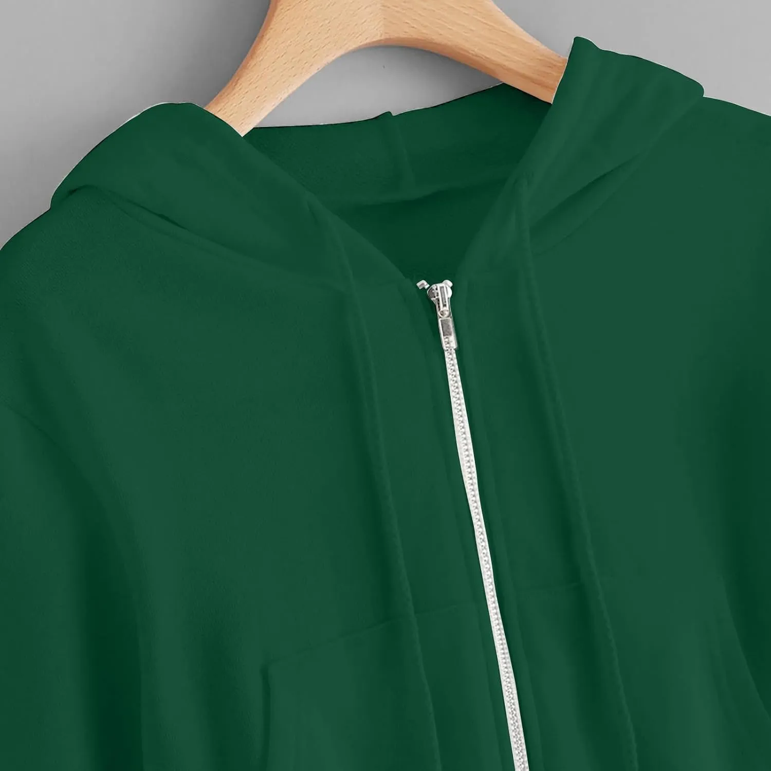 Womens Zip Up Cropped Hoodie Drawstring Crop Sweatshirt Long Sleeve Casual Tops Y2K Trendy Fall Winter Clothes 2024