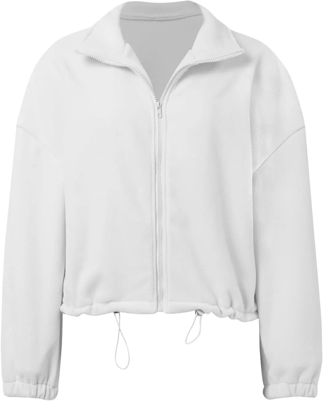 Womens Zip Up Hoodie Oversized Sweatshirt Fleece Cropped Jacket Trendy Fleece Jacket Travel Stretchy Jackets Utility
