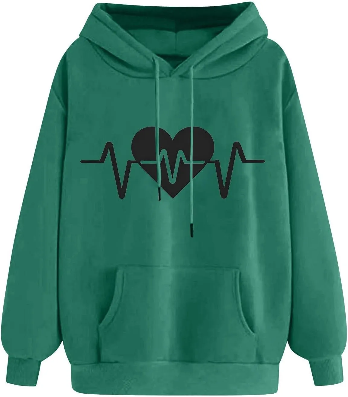WYTong Oversized Sweatshirts for Women Heart Graphic Print Hoodies Fall Fashion Hoodie Pullover Crewneck Sweatshirts