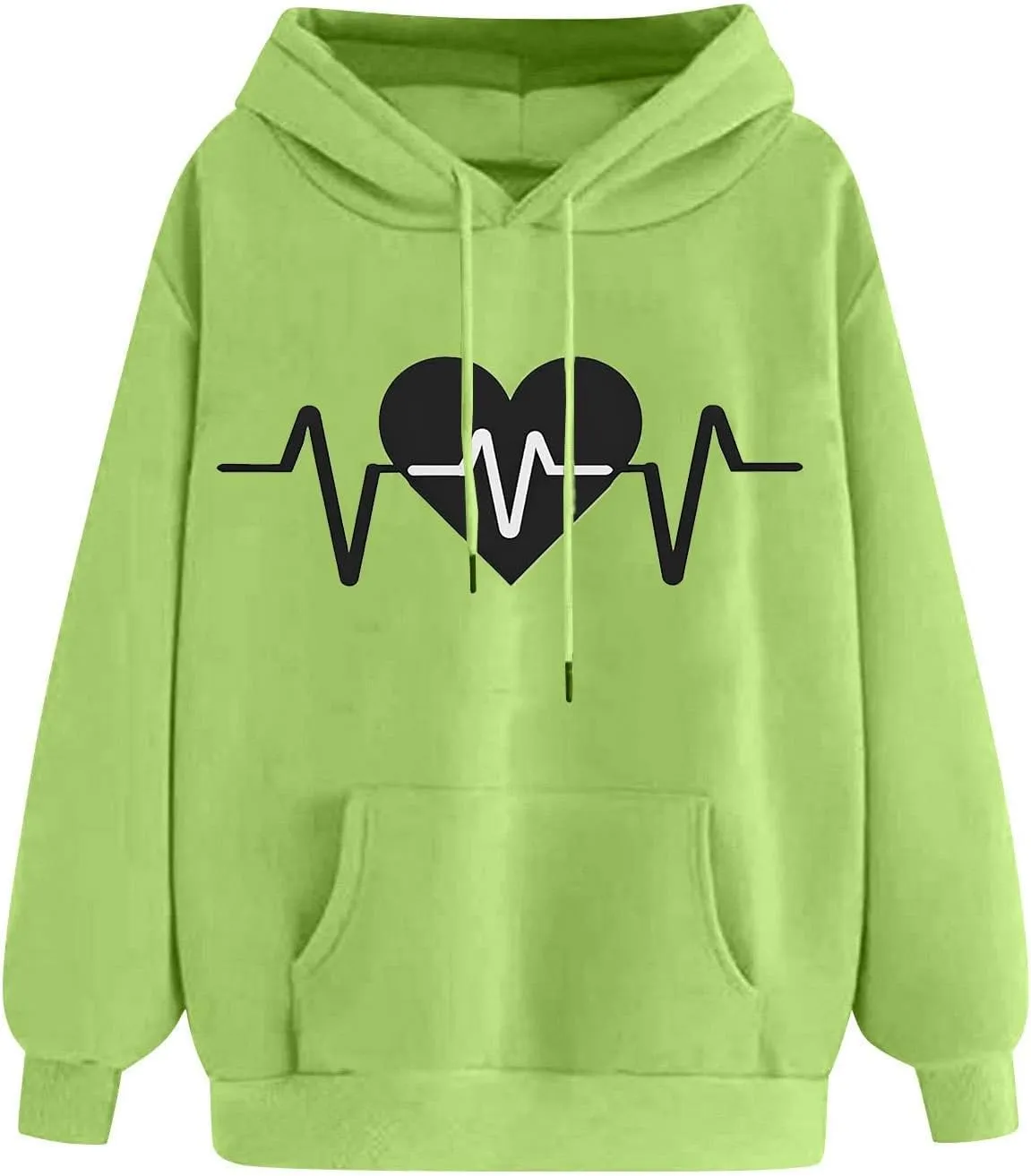 WYTong Oversized Sweatshirts for Women Heart Graphic Print Hoodies Fall Fashion Hoodie Pullover Crewneck Sweatshirts