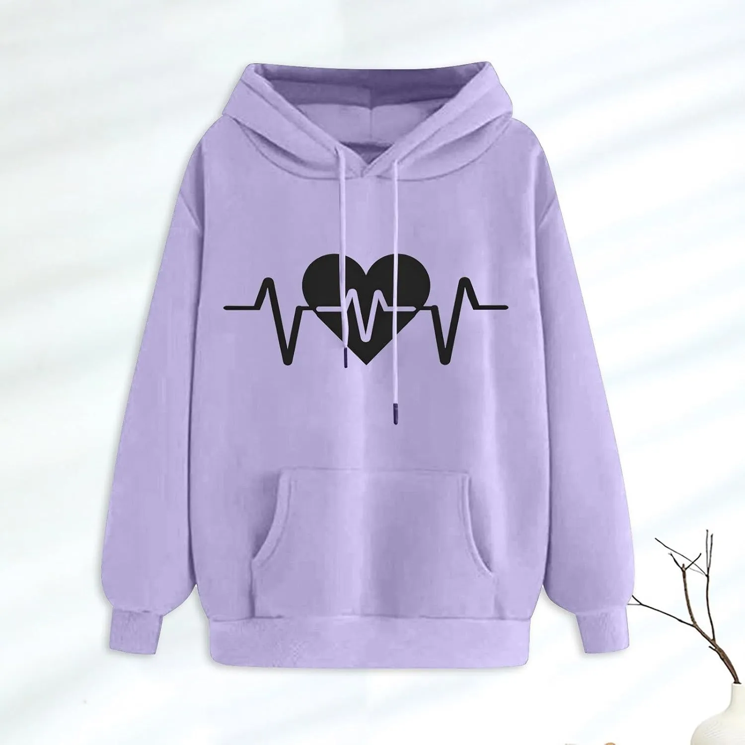 WYTong Oversized Sweatshirts for Women Heart Graphic Print Hoodies Fall Fashion Hoodie Pullover Crewneck Sweatshirts