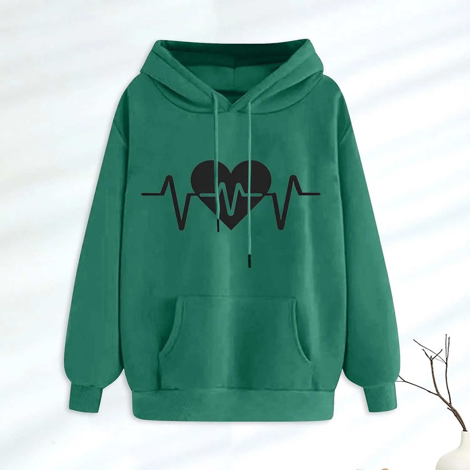 WYTong Oversized Sweatshirts for Women Heart Graphic Print Hoodies Fall Fashion Hoodie Pullover Crewneck Sweatshirts