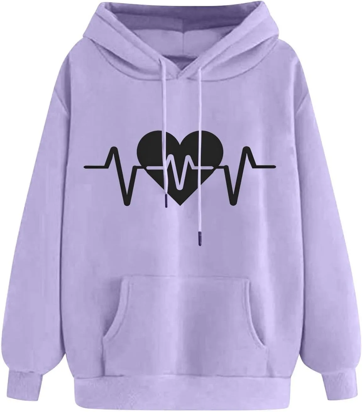 WYTong Oversized Sweatshirts for Women Heart Graphic Print Hoodies Fall Fashion Hoodie Pullover Crewneck Sweatshirts