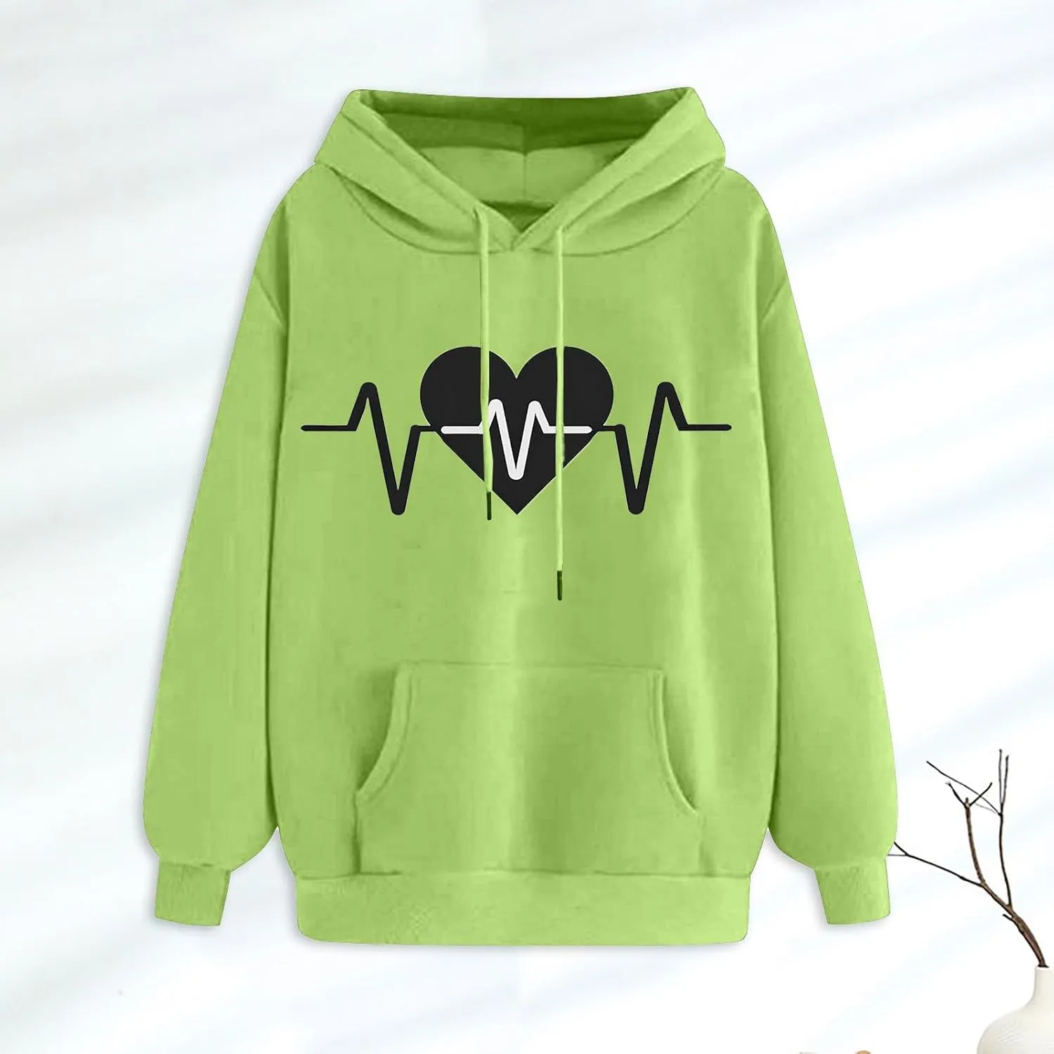 WYTong Oversized Sweatshirts for Women Heart Graphic Print Hoodies Fall Fashion Hoodie Pullover Crewneck Sweatshirts