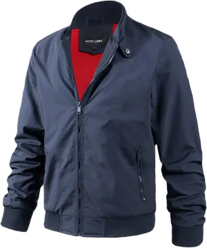 Ymosrh Men's Bomber Jackets Lightweight Jacket Casual Full Zip Windbreaker Jackets Varsity, XXL-5XL