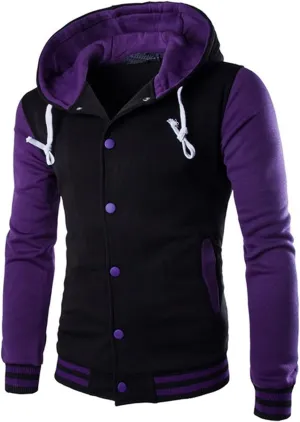 Ymosrh Men's Jacket Varsity College Jacket Baseball Bomber Casual Streetwear Coats with Hoodies Jackets, S-3XL