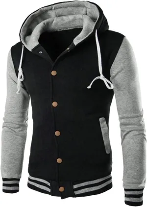 Ymosrh Men's Jackets Casual with Hood Lightweight Varsity Bomber Jacket Coat, S-3XL
