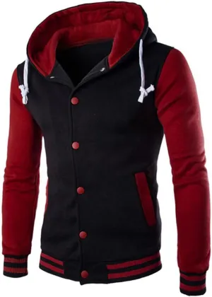 Ymosrh Men's Jackets Casual with Hood Lightweight Varsity Bomber Jacket Coat, S-3XL