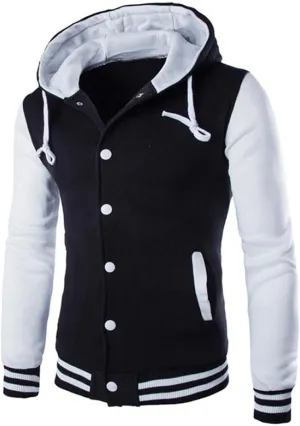 Ymosrh Men's Jackets Casual with Hood Lightweight Varsity Bomber Jacket Coat, S-3XL