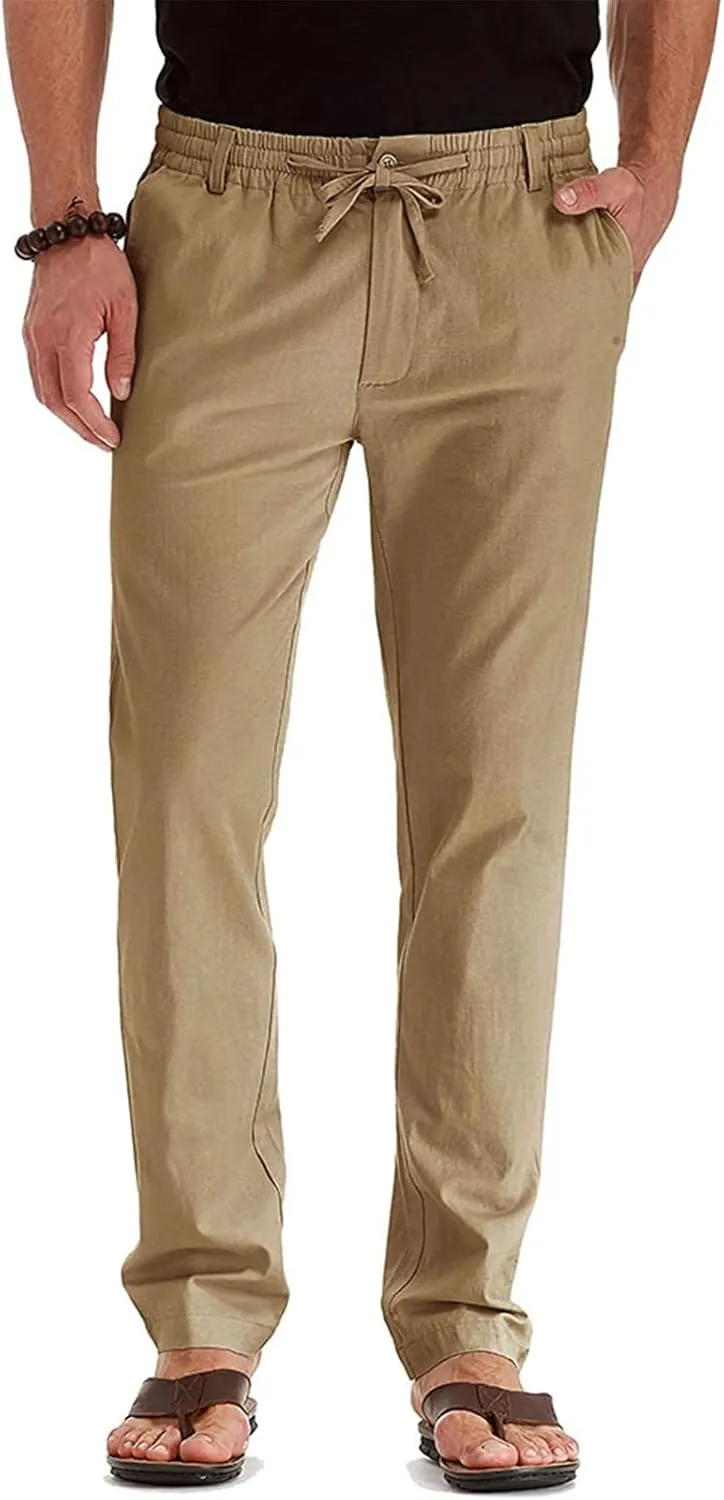 Ymosrh Mens Sweatpants Casual Pants Loose Large Elastic Waist Cotton Versatile Solid Color Sweatpants Jogger Sweats