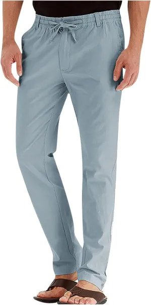 Ymosrh Mens Sweatpants Casual Pants Loose Large Elastic Waist Cotton Versatile Solid Color Sweatpants Jogger Sweats