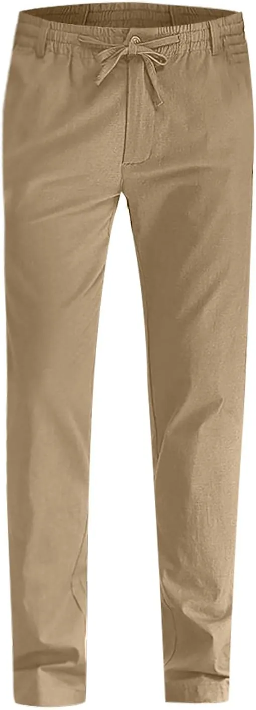 Ymosrh Mens Sweatpants Casual Pants Loose Large Elastic Waist Cotton Versatile Solid Color Sweatpants Jogger Sweats