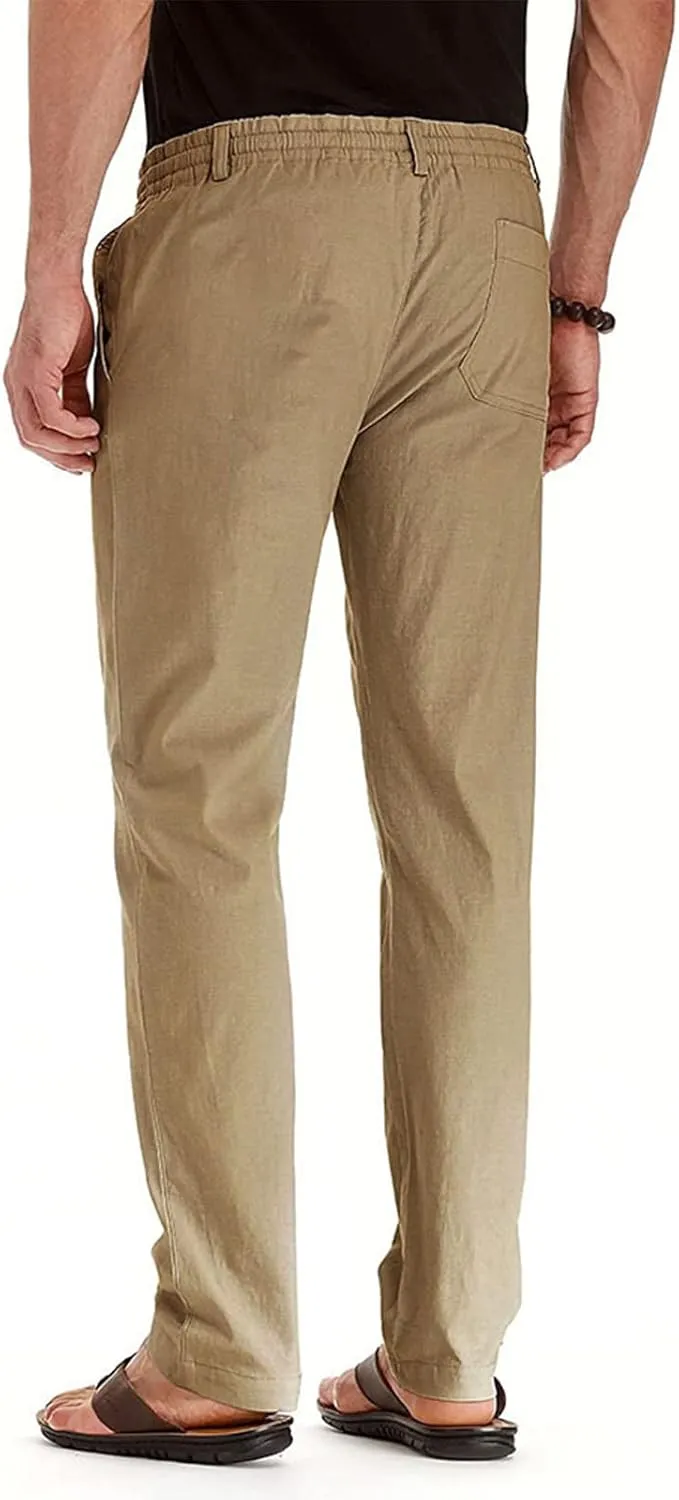 Ymosrh Mens Sweatpants Casual Pants Loose Large Elastic Waist Cotton Versatile Solid Color Sweatpants Jogger Sweats