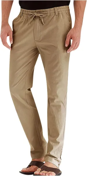 Ymosrh Mens Sweatpants Casual Pants Loose Large Elastic Waist Cotton Versatile Solid Color Sweatpants Jogger Sweats