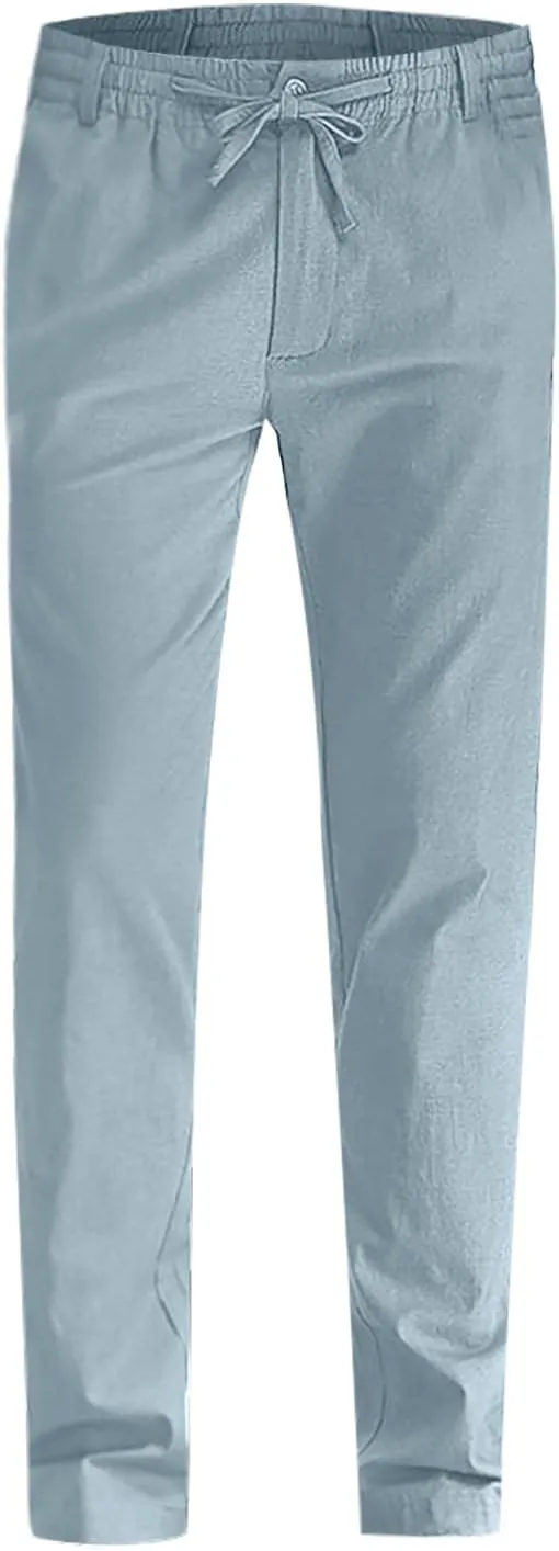 Ymosrh Mens Sweatpants Casual Pants Loose Large Elastic Waist Cotton Versatile Solid Color Sweatpants Jogger Sweats
