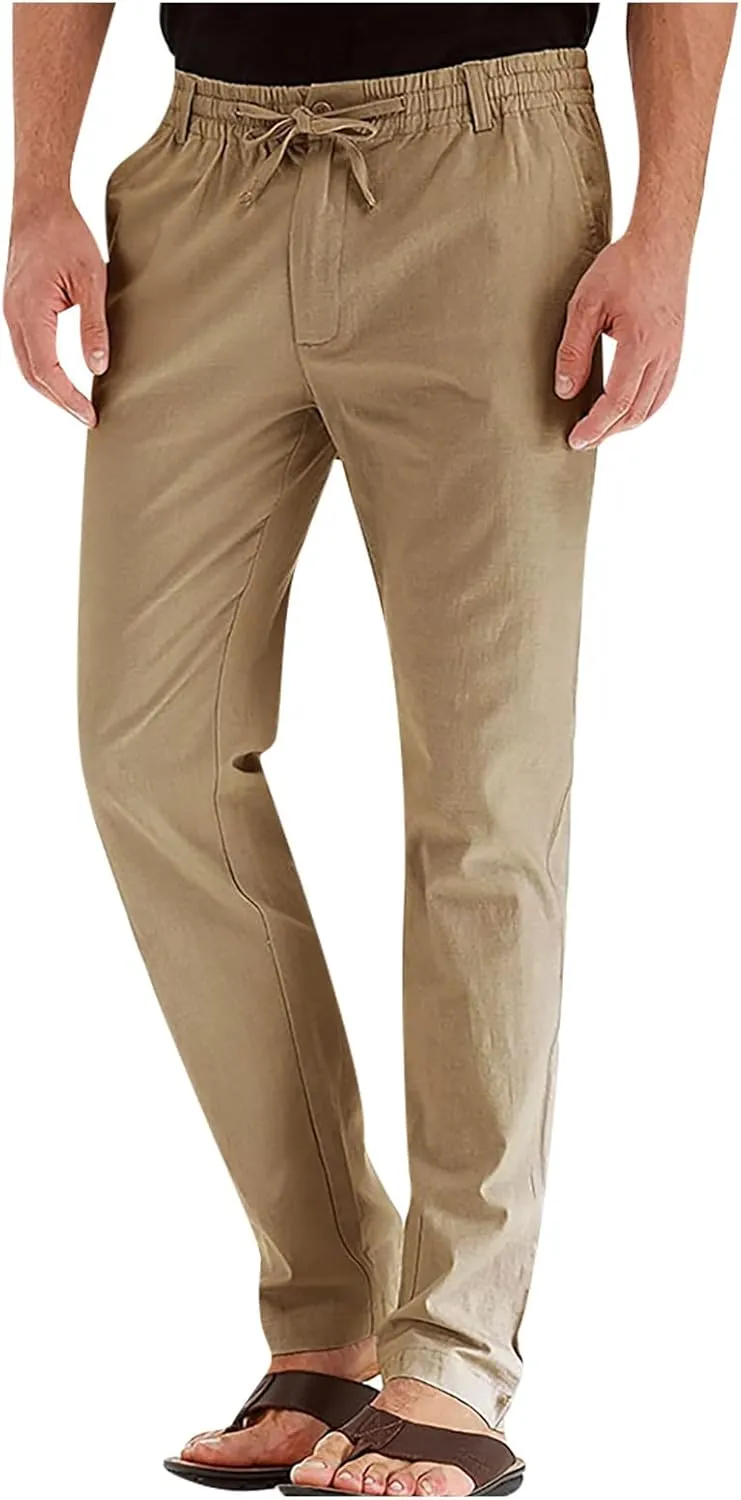 Ymosrh Mens Sweatpants Casual Pants Loose Large Elastic Waist Cotton Versatile Solid Color Sweatpants Jogger Sweats