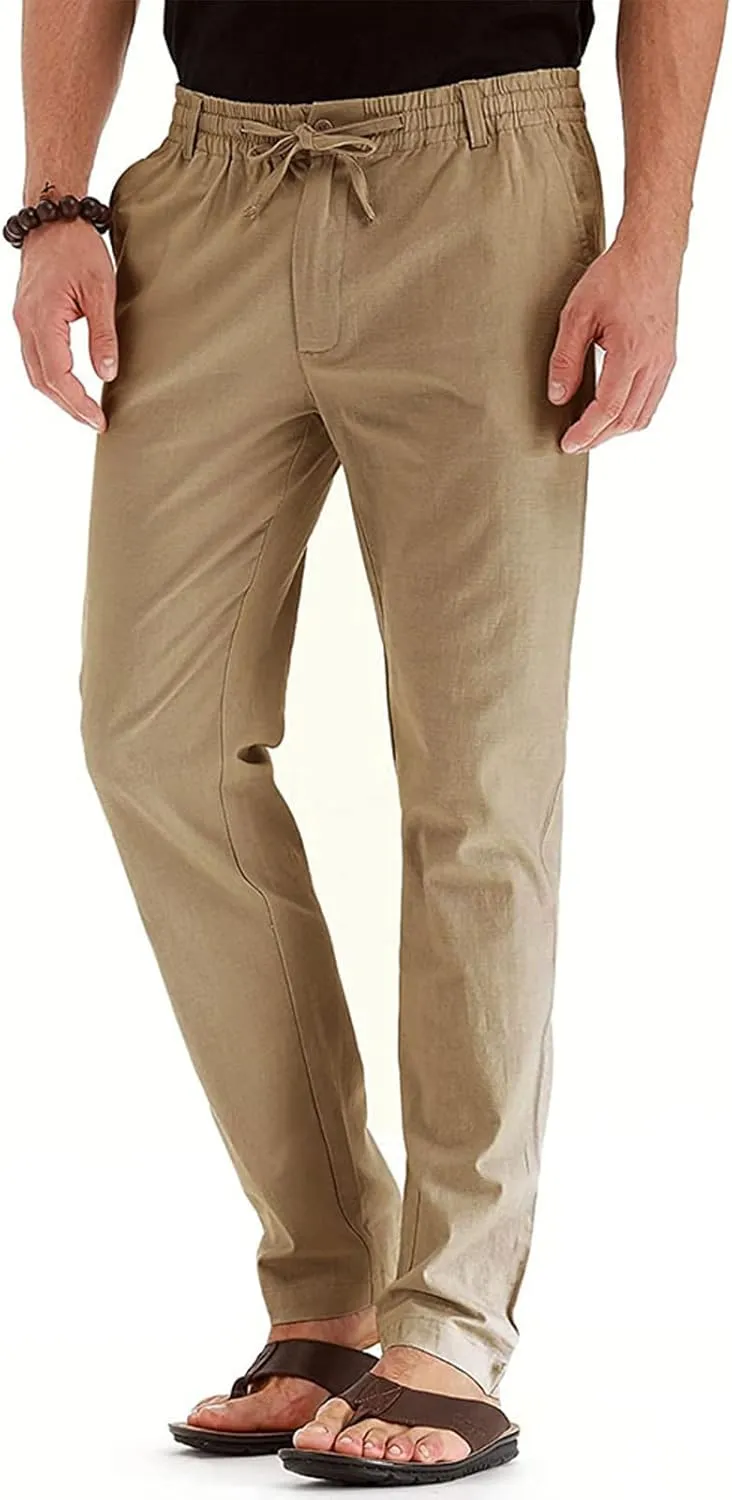 Ymosrh Mens Sweatpants Casual Pants Loose Large Elastic Waist Cotton Versatile Solid Color Sweatpants Jogger Sweats