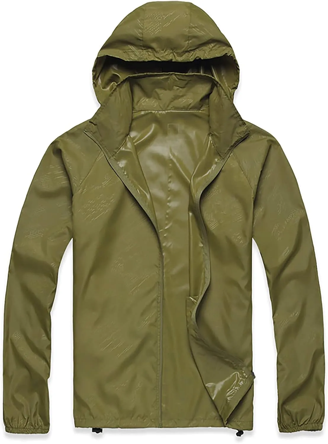 Ymosrh Men's Work Jackets Lightweight Waterproof Windbreaker Rain Jacket Packable with Hood for Hiking Travel, XS-3XL