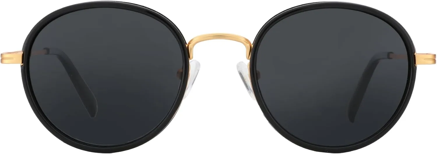 ZENOTTIC Retro Round Polarized Steampunk Sunglasses for Men Women-Circle Vintage Design Metal Frame UV400 Shades