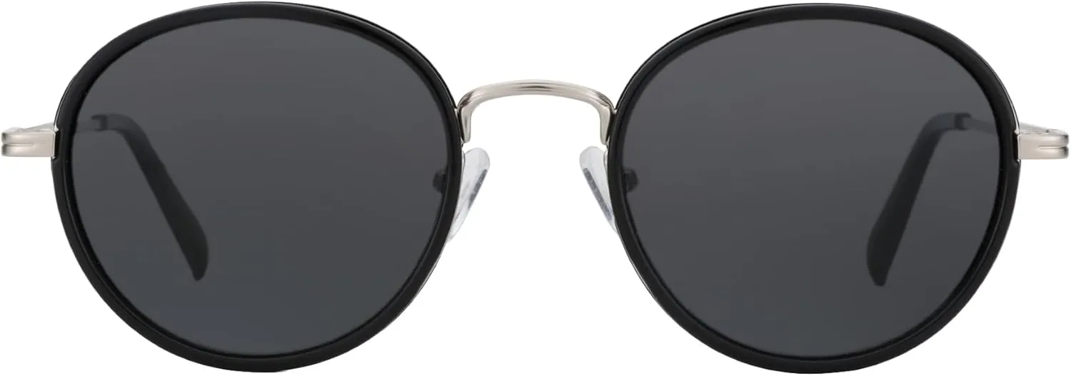 ZENOTTIC Retro Round Polarized Steampunk Sunglasses for Men Women-Circle Vintage Design Metal Frame UV400 Shades