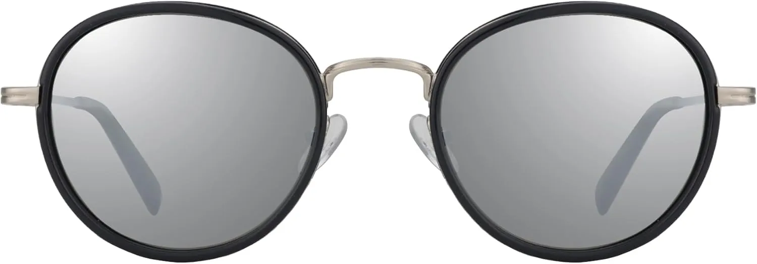 ZENOTTIC Retro Round Polarized Steampunk Sunglasses for Men Women-Circle Vintage Design Metal Frame UV400 Shades
