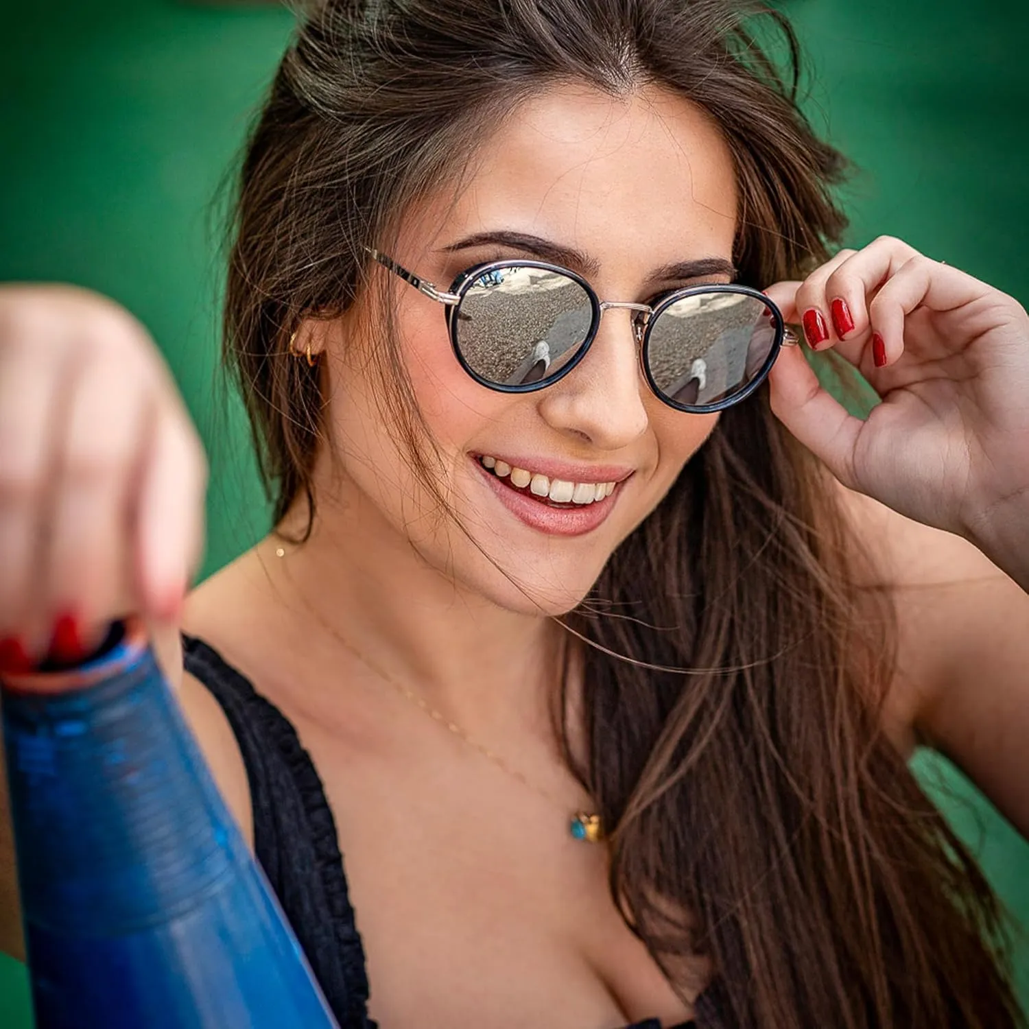 ZENOTTIC Retro Round Polarized Steampunk Sunglasses for Men Women-Circle Vintage Design Metal Frame UV400 Shades