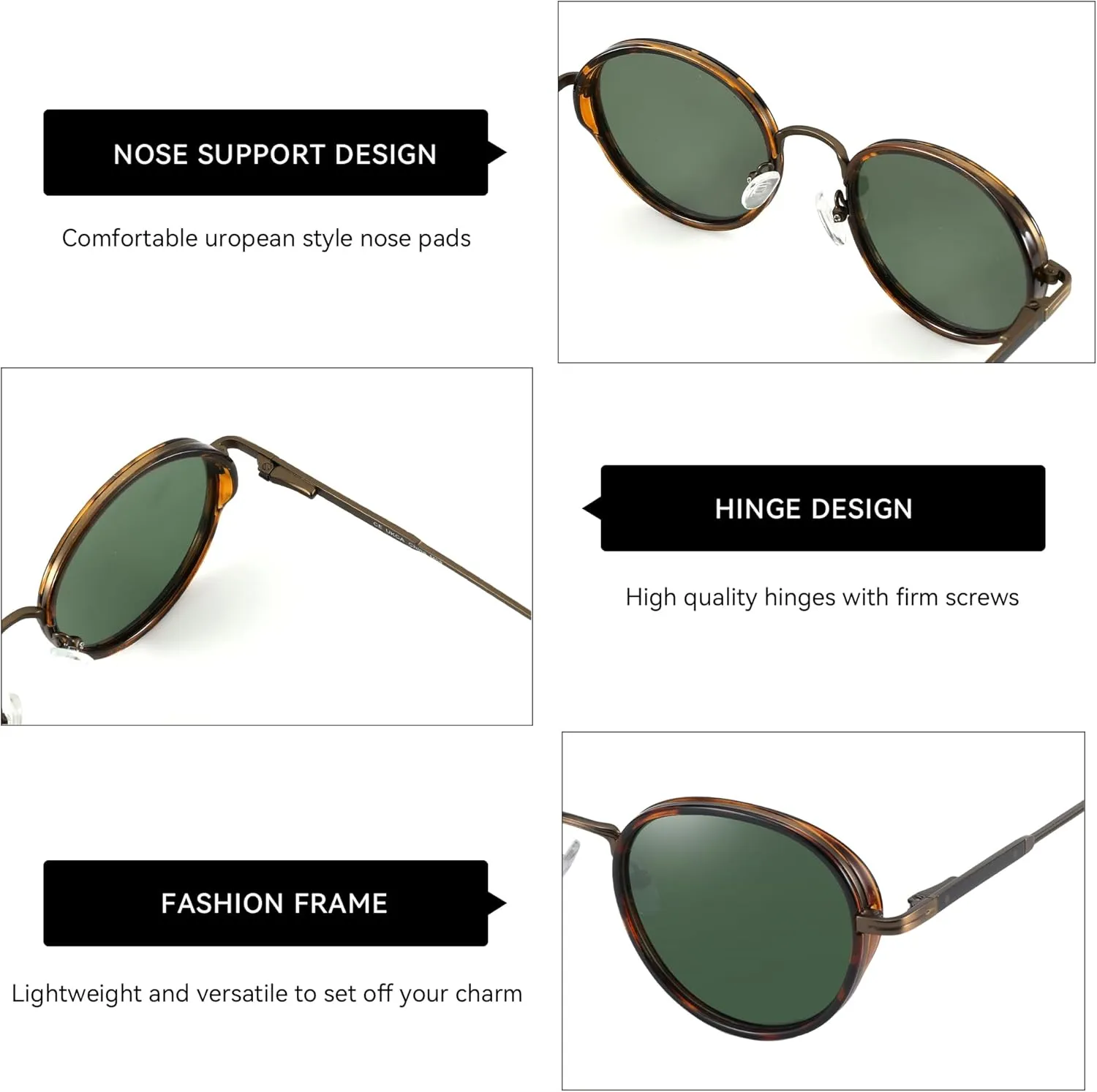 ZENOTTIC Retro Round Polarized Steampunk Sunglasses for Men Women-Circle Vintage Design Metal Frame UV400 Shades