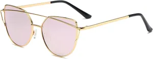 ZENYS Vintage Men's and Women's Metallic Cat Eye Polygon Fashion Sunglasses (Color : A, Size : 1)