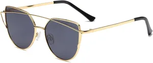 ZENYS Vintage Men's and Women's Metallic Cat Eye Polygon Fashion Sunglasses (Color : C, Size : 1)