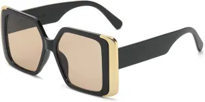 ZENYS Vintage Oversized Square Cat Eye Polarized Sunglasses for Women (Color : B, Size : 1)